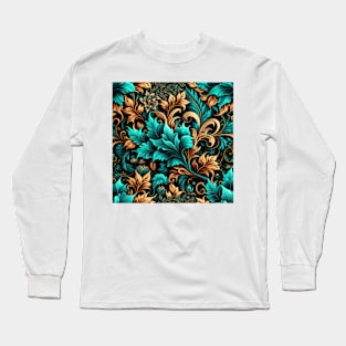 A Kaleidoscopic Floral Pattern Long Sleeve T-Shirt